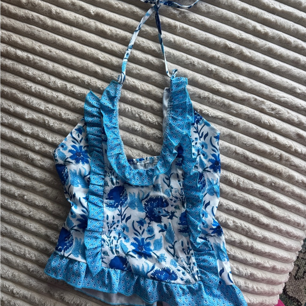 Vintage America Blue Floral Tank Top